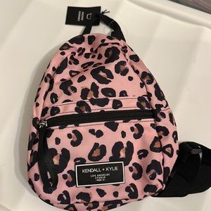Pink Leopard Print Kendall + Kylie mini backpack/purse